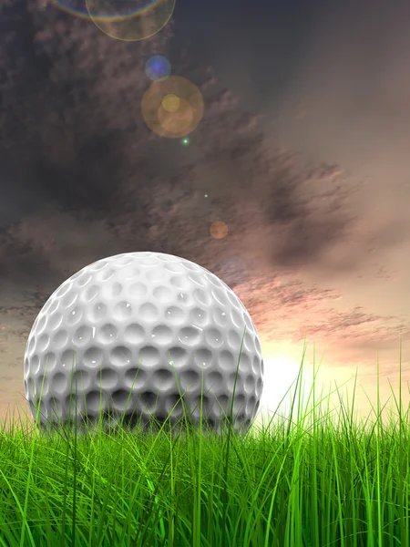 Golf ball at horizon — Stock Photo, Image