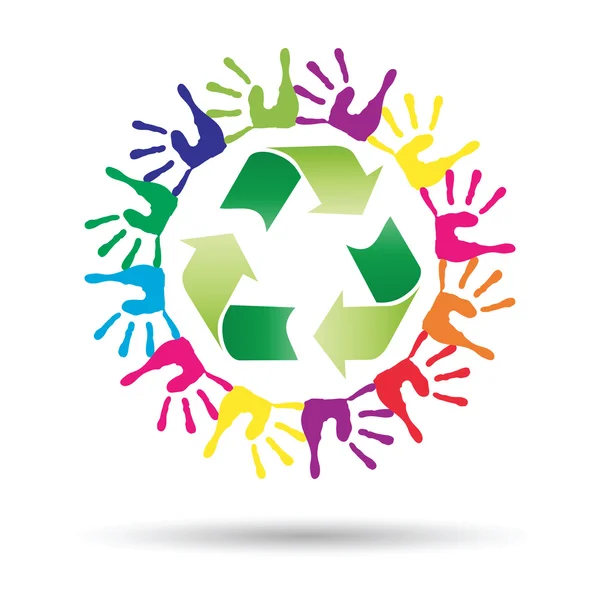 Circle  with green recycle symbol — Stock Photo, Image