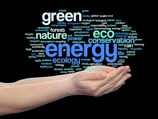 Ecologie word cloud-tekst — Stockfoto