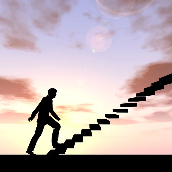 A lépcső vagy lépéseket üzletember — Stock Fotó