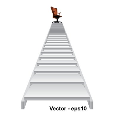 bir sandalye ile beyaz merdiven