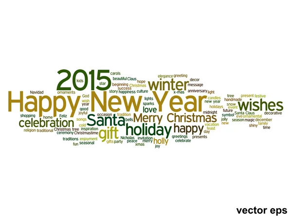 Feliz año nuevo palabra nube — Vector de stock