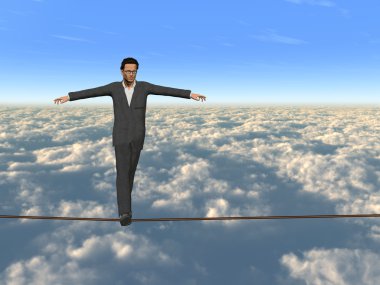 krizde dengede yürüyen adam