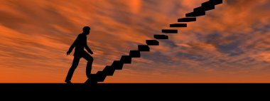 merdiven üzerinde erkek iş adamı