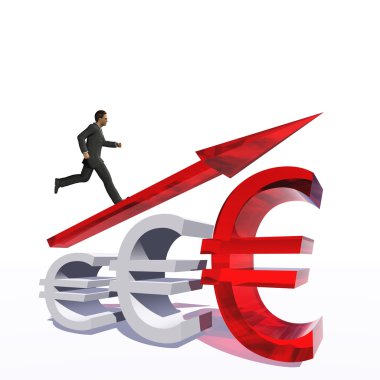 sembol üzerinde atlama işadamı