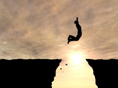 İşadamı siluet atlama