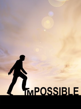 imkansız metnin üzerinde adım işadamı