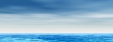 okyanus su dalgaları ve gökyüzü