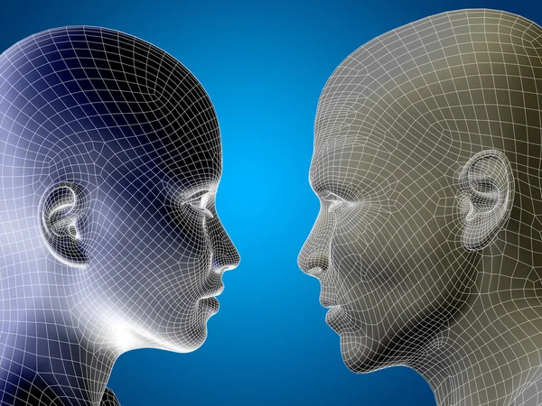 Human male and female heads — Stock Photo, Image