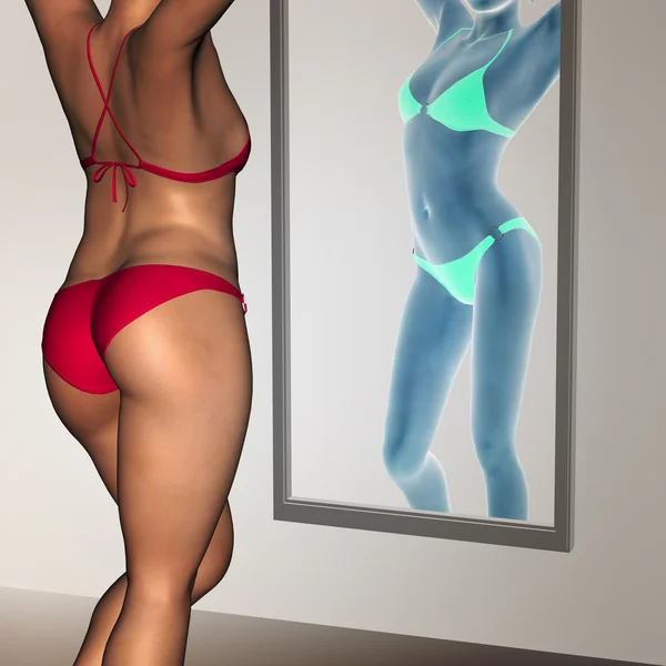 Sovrappeso vs ragazza in forma — Foto Stock