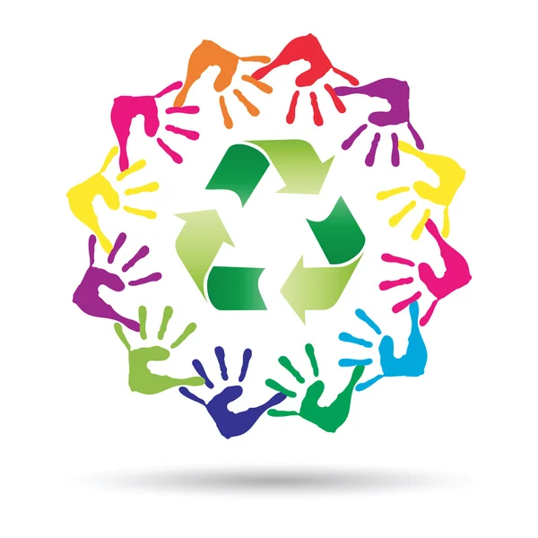 Círculo com símbolo de reciclagem verde — Fotografia de Stock