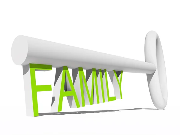 Conceptual white family key — Stock Photo, Image