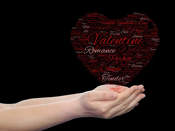 San Valentín wordcloud texto — Foto de Stock