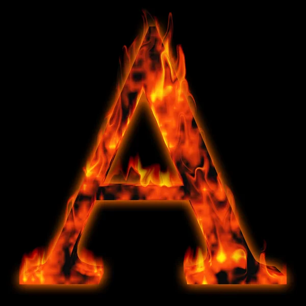 Concetto concettuale rosso hot burning fire font — Foto Stock