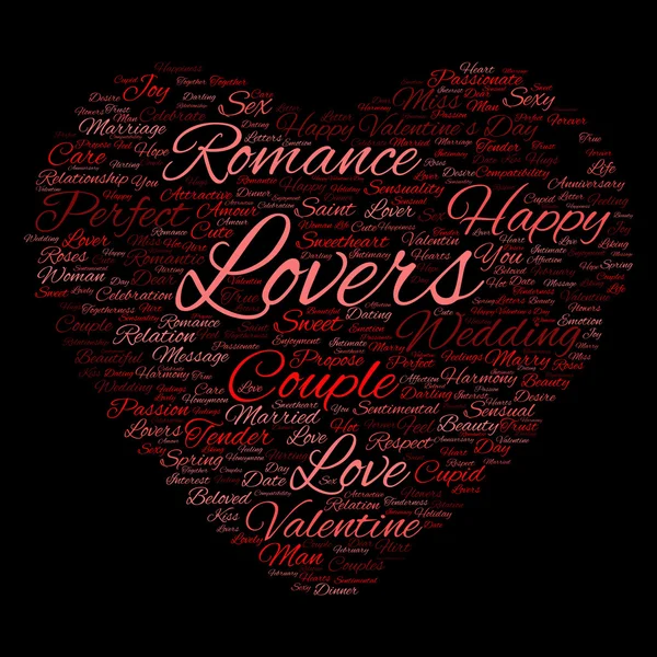 San Valentín wordcloud texto — Foto de Stock