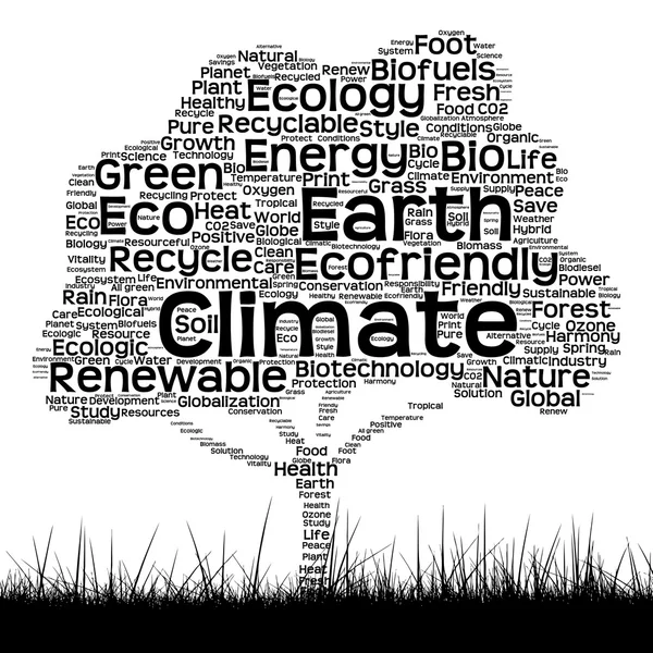 생태 텍스트 단어 구름 — 스톡 사진