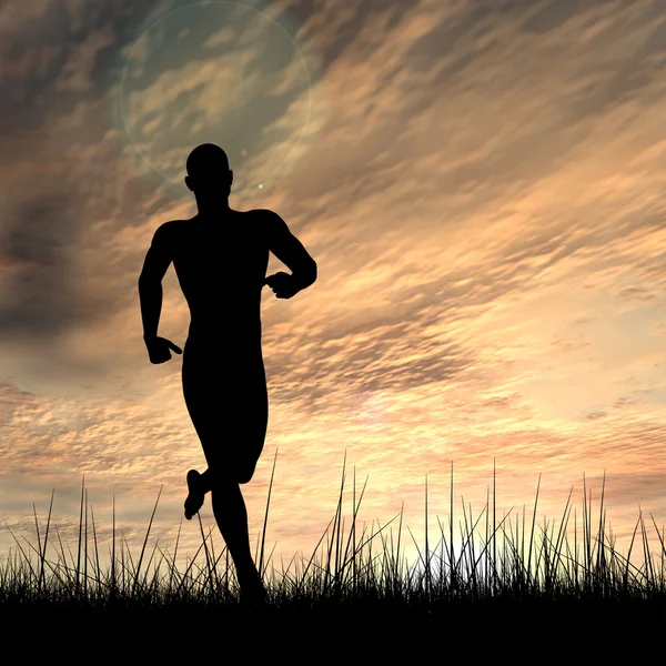 Man zwarte silhouet uitgevoerd — Stockfoto