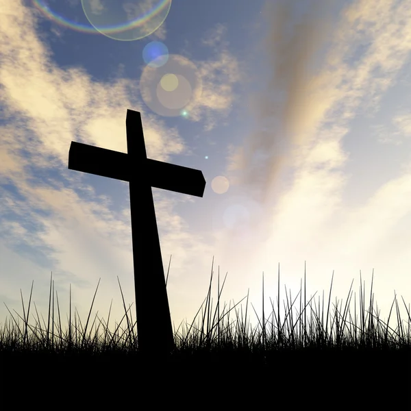 Black cross or religion symbol — Stock Photo, Image