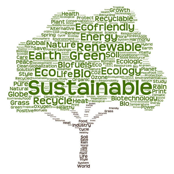 Ecologia, riciclare wordcloud — Foto Stock