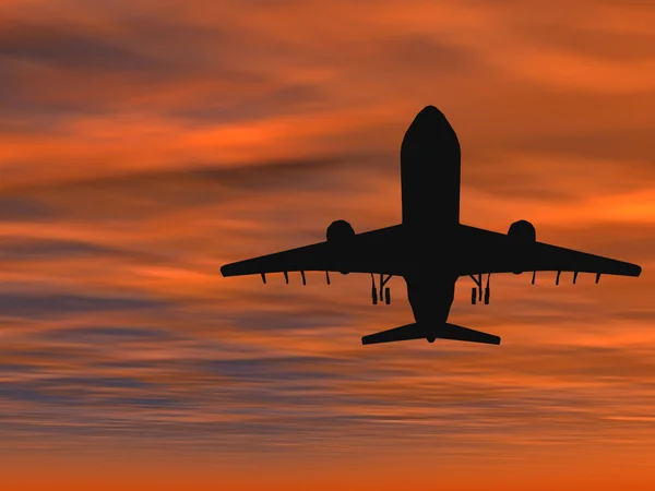 Repülő repülőgépek sziluett — Stock Fotó