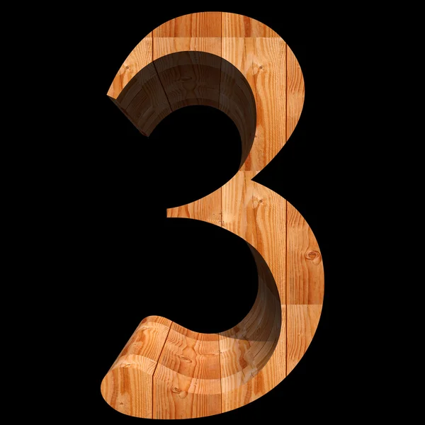 Wooden brown number — Stock Photo, Image