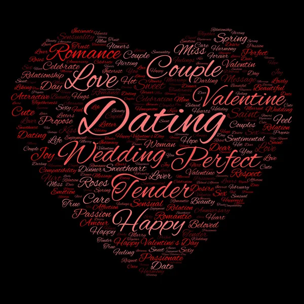 San Valentín wordcloud texto —  Fotos de Stock