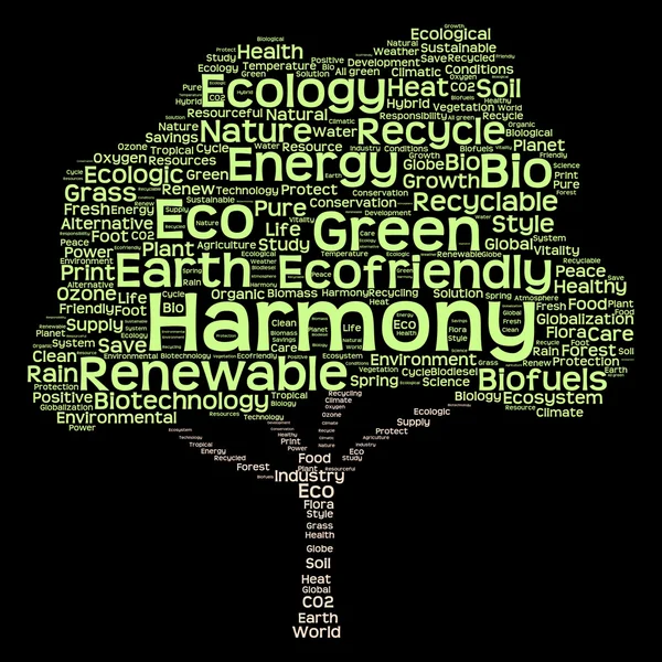 Texto de ecologia como wordcloud — Fotografia de Stock