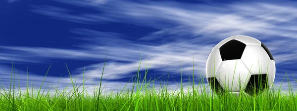 Bola na grama verde fresca — Fotografia de Stock
