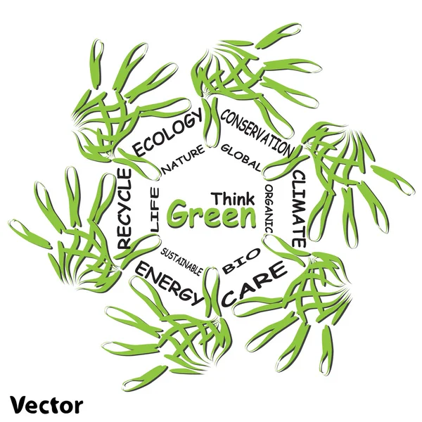 Ecologia parola nube — Vettoriale Stock