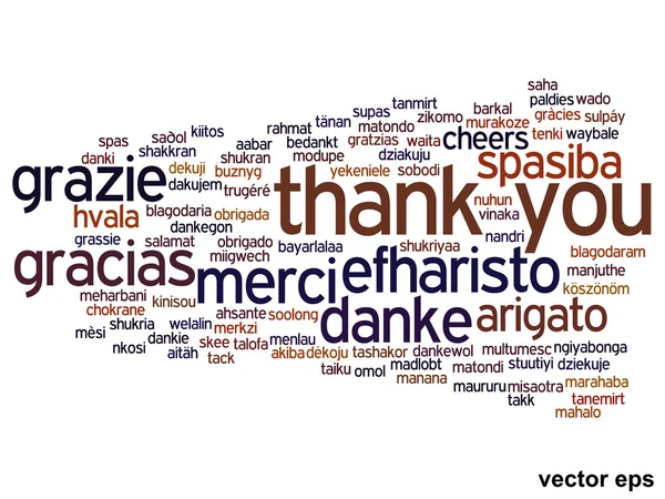 Thank you word cloud — Stock Vector