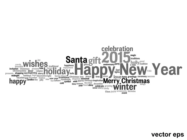 Feliz año nuevo palabra nube — Vector de stock