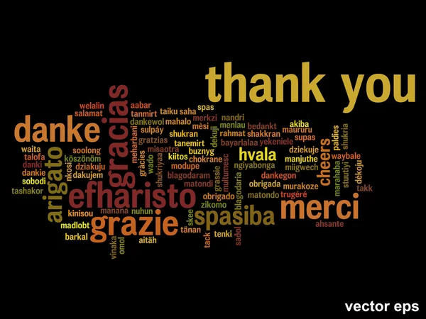 Konceptuella tack word cloud — Stock vektor