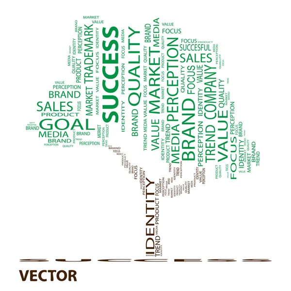 Árvore de sucesso nuvem de palavras — Vetor de Stock