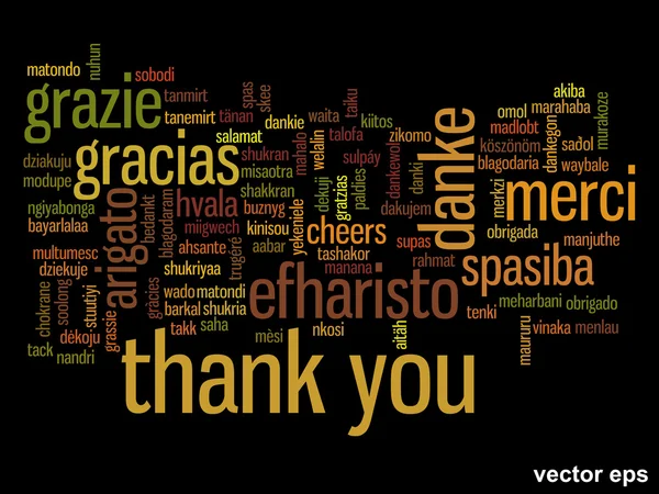 Thank you word cloud — Stock Vector