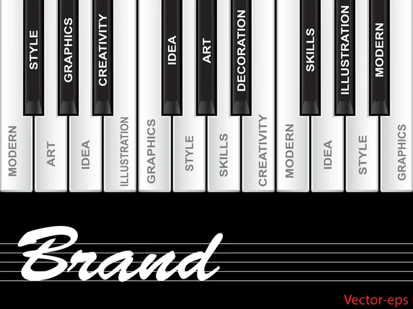 Brand  piano word cloud — Stock Vector