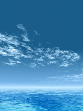 su dalgaları ve gökyüzü