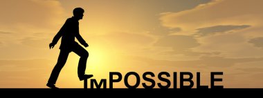 imkansız metnin üzerinde adım işadamı