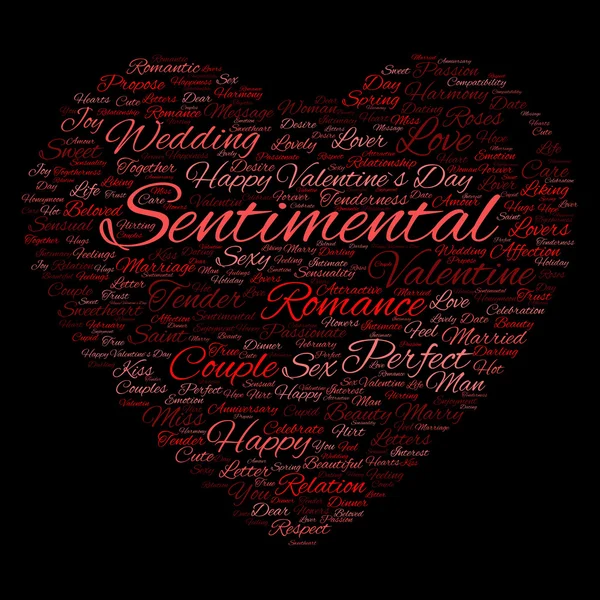 San Valentín wordcloud texto — Foto de Stock