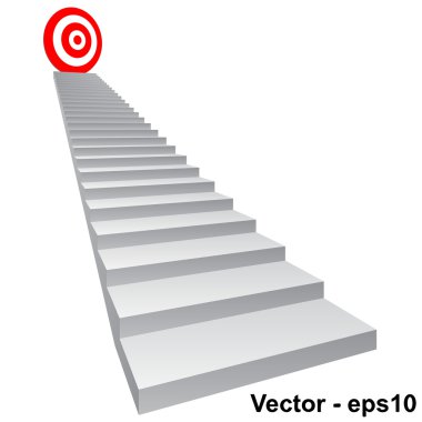 Merdiven kavramsal kırmızı hedefte