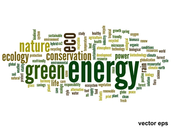 Ecología palabra nube — Vector de stock