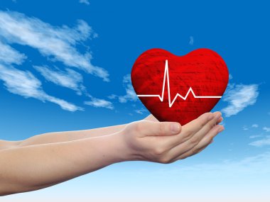 Kırmızı soyut insan kalp işareti