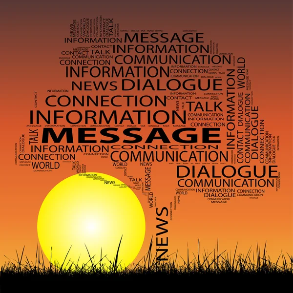 Contact boom en gras word cloud — Stockfoto