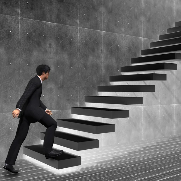 businessman climbing on a stair