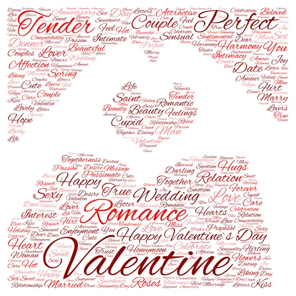 Amor ou Valentine wordcloud — Fotografia de Stock