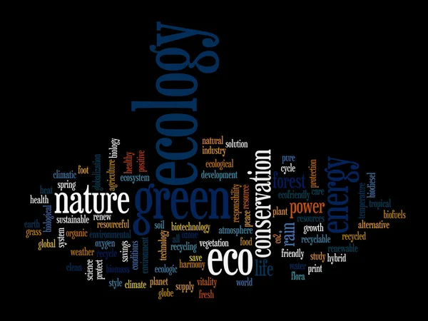 Ecologische woordwolk — Stockfoto