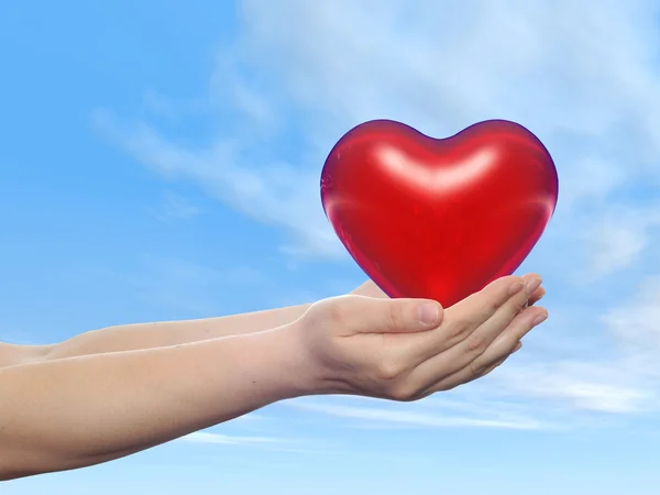 Glass heart sign — Stock Photo, Image