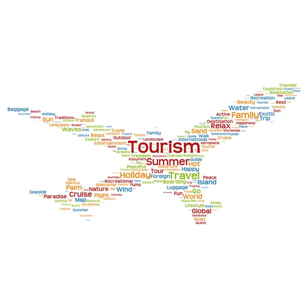 Wortwolke Tourismus — Stockfoto