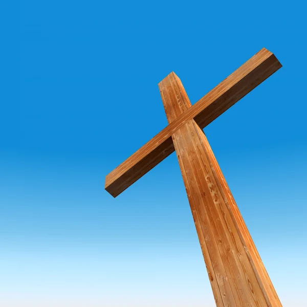 Holzkreuz oder religiöses Symbol — Stockfoto