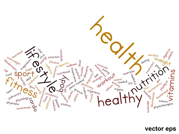 Saúde nuvem de palavras —  Vetores de Stock