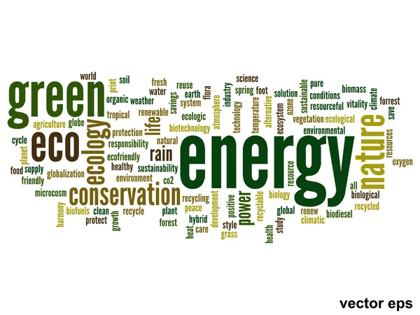 Ecología palabra nube — Vector de stock